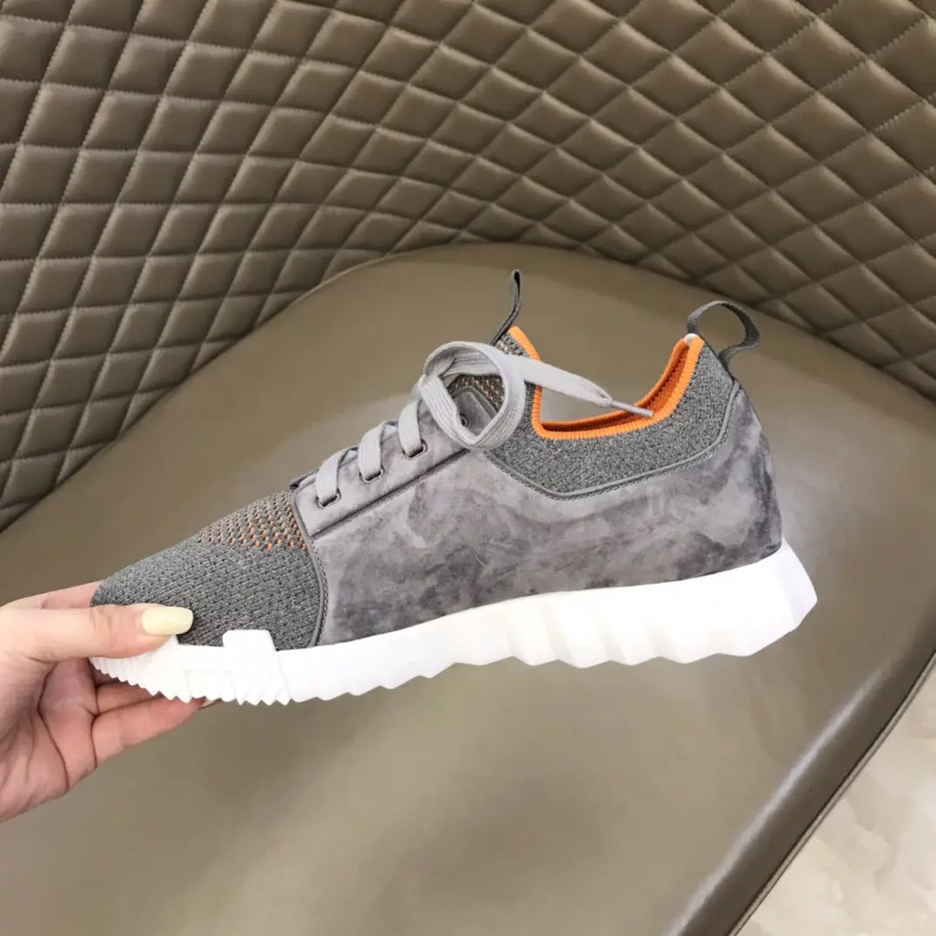 Hermes Grey Orange White Sneakers