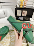Gucci Logo Green Red Slides