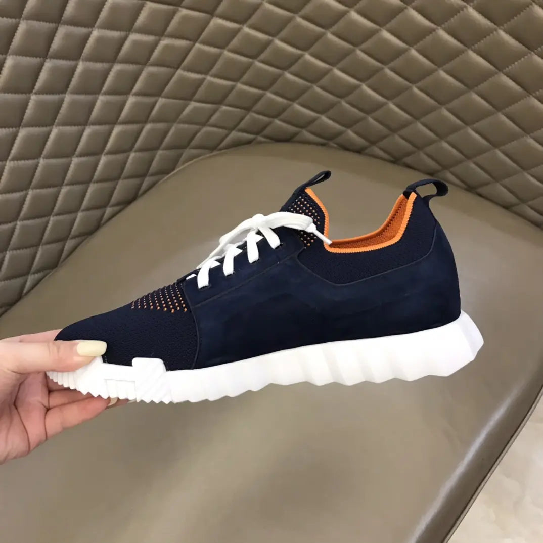 Hermes Bouncing Black White Orange Sneakers