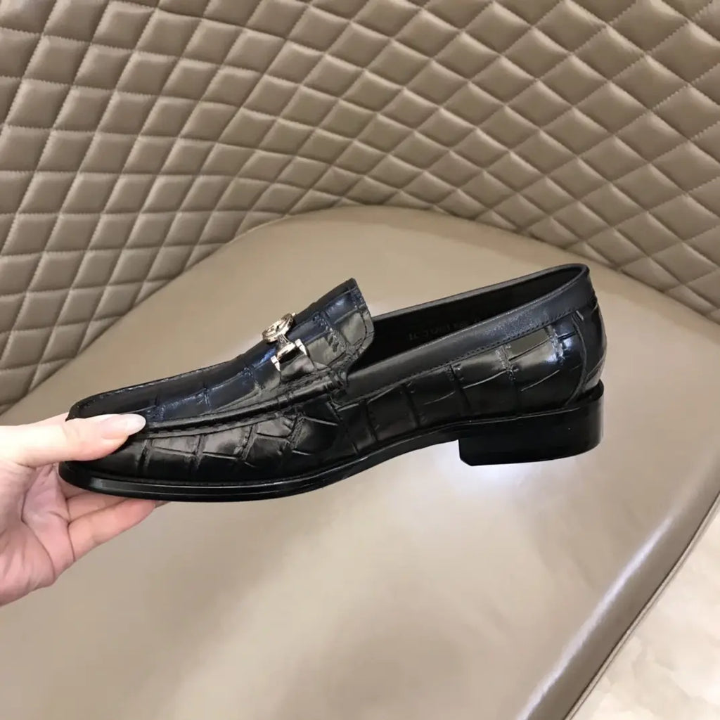 Gucci Horsebit Black Crocodile Leather Loafers