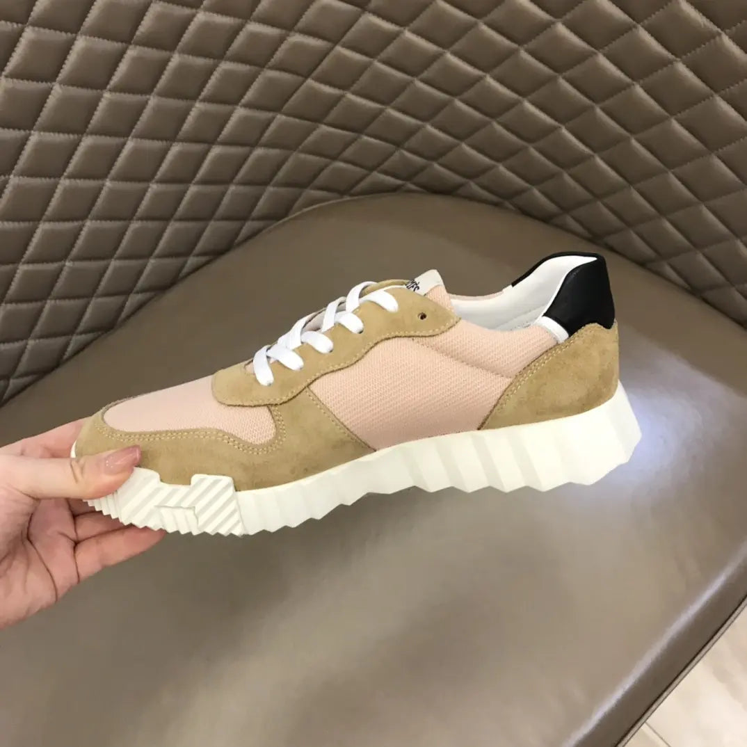 Hermès Pink Beige Black White Sneakers