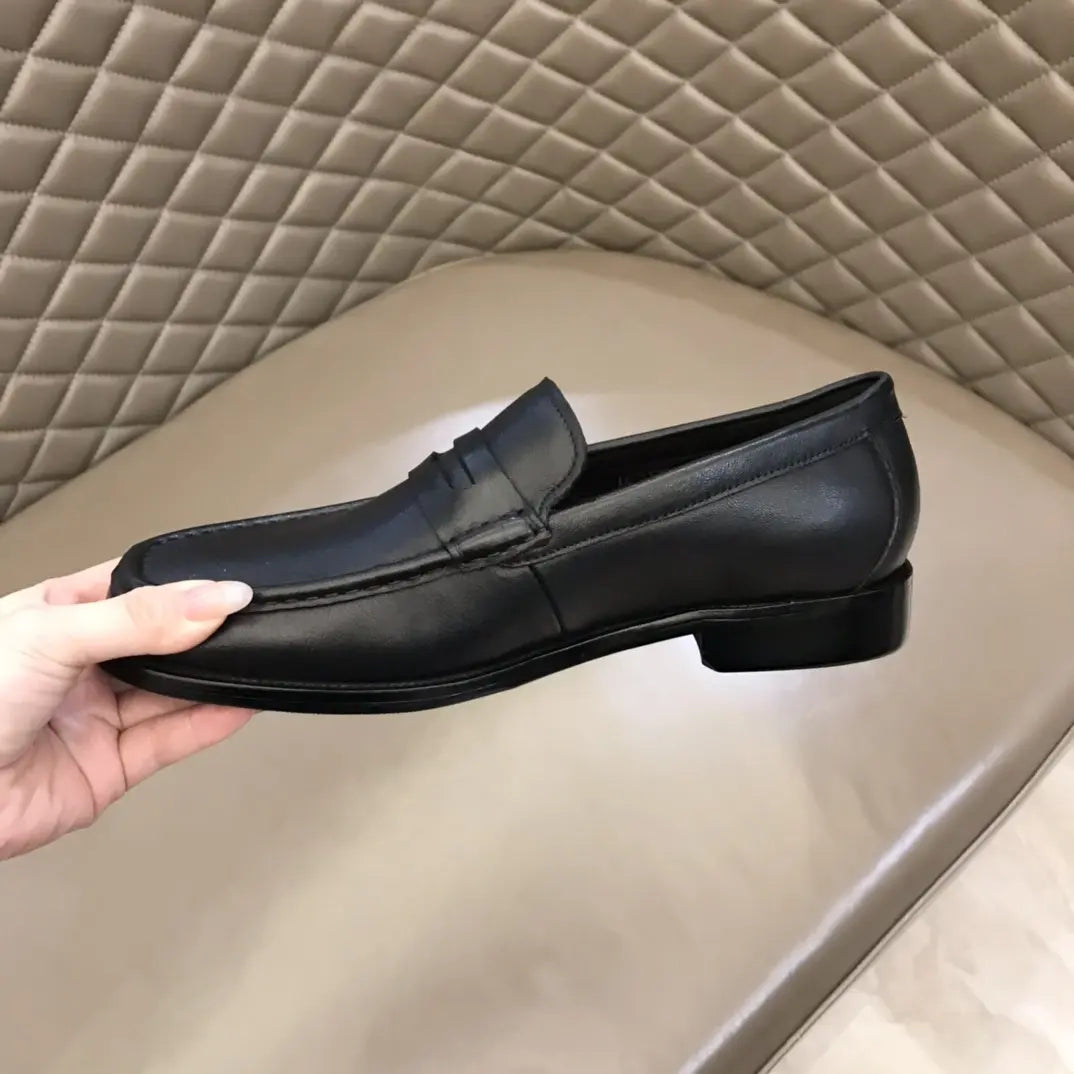 Gucci Black Leather Penny Loafers
