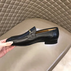 Gucci Horsebit Gold Chain Black Loafers