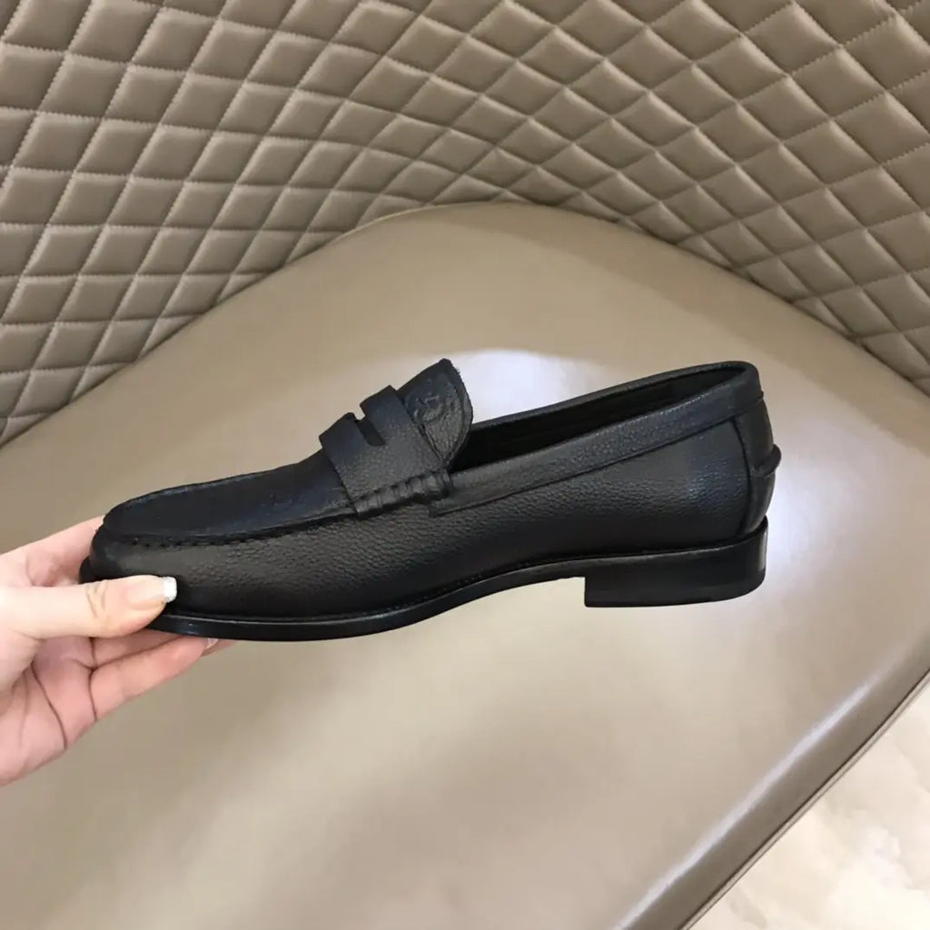 Gucci GG Monogram Black Leather Loafers