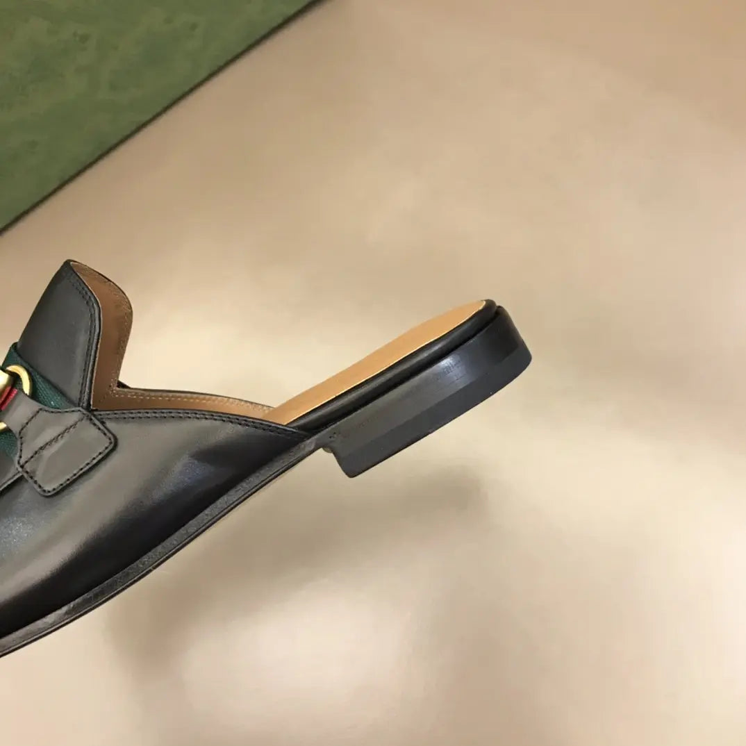 Gucci Horsebit Web Black Mules