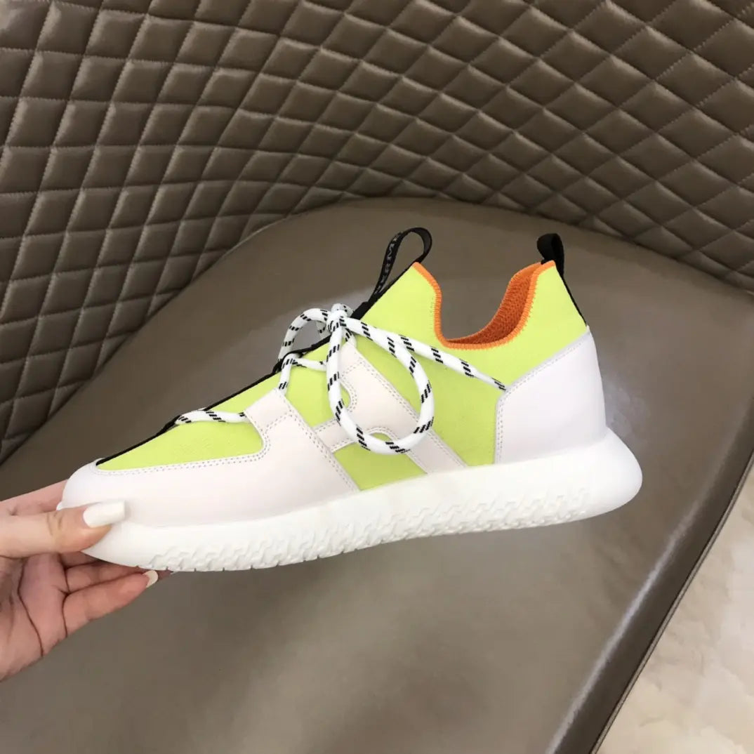 Hermes Neon Green White Black Sneakers