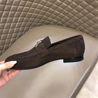 Hermès Paris H Buckle Brown Loafers