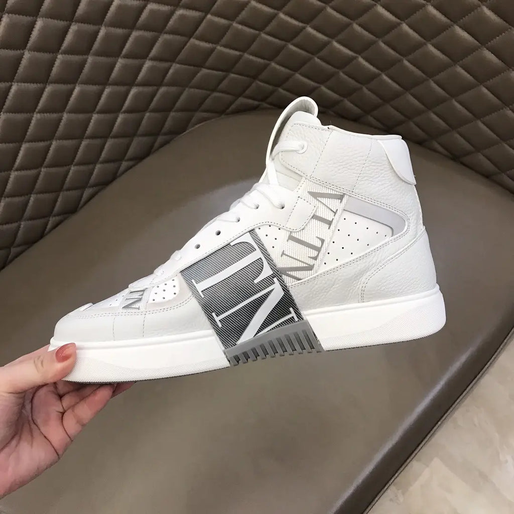 IN White Black Grey High Top Sneakers