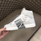 IN White Black Grey High Top Sneakers