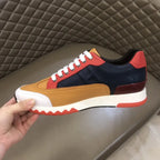 Hermes Tan Navy Red White Sneakers