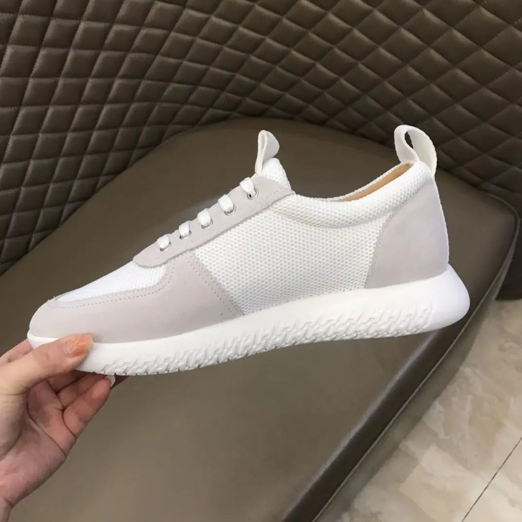 Hermes Paris White Light Gray Sneakers