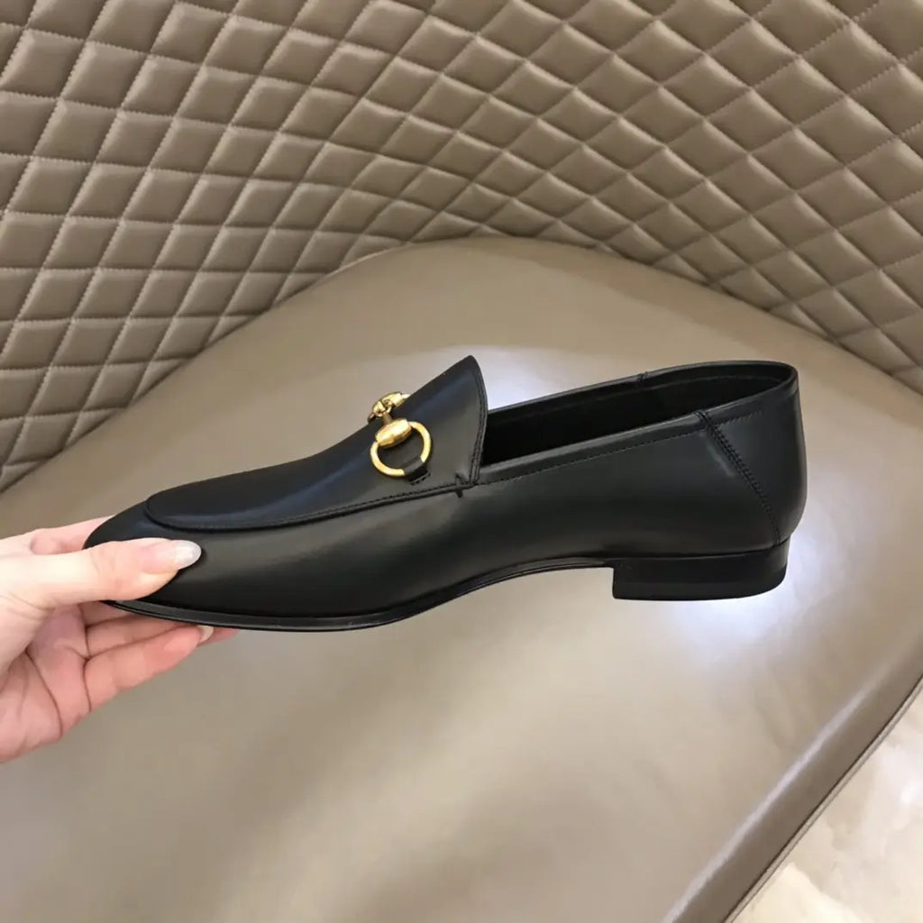 Gucci Horsebit Gold Bit Black Loafers