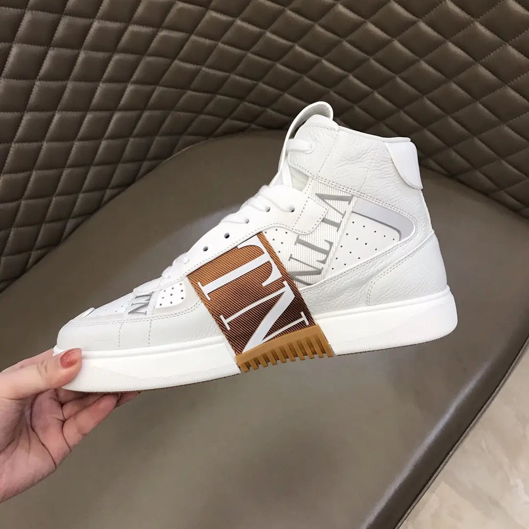 Valentino VN High White Brown Sneakers