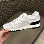 Hermes Paris White Black Leather Sneakers