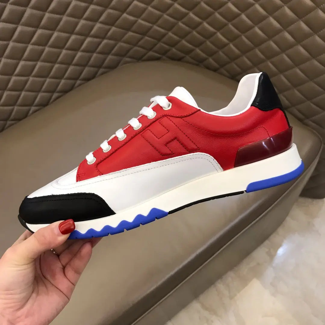 Hermes Red White Black Blue Sneakers