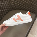 Hermès H White Orange Sneakers