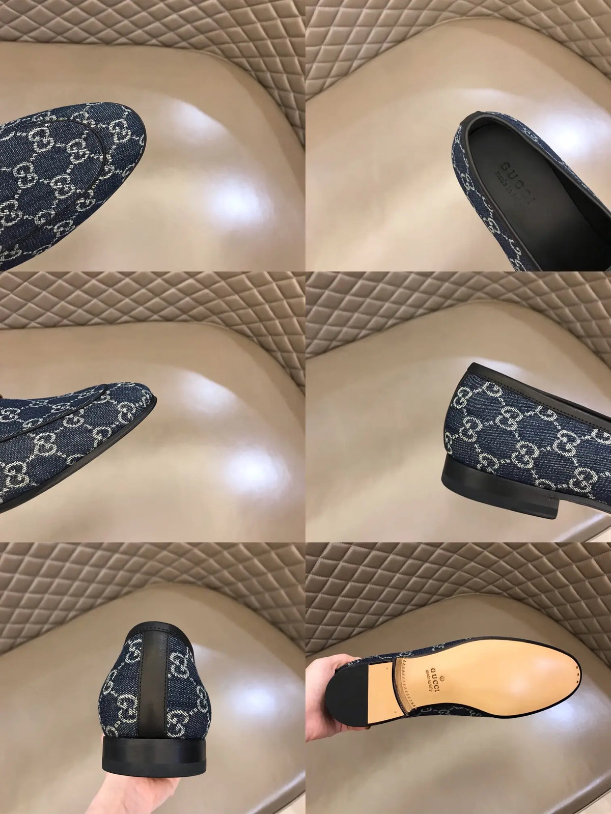 Gucci Horsebit Blue GG Supreme Loafers