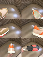 Hermes Paris Beige Orange White Sneakers