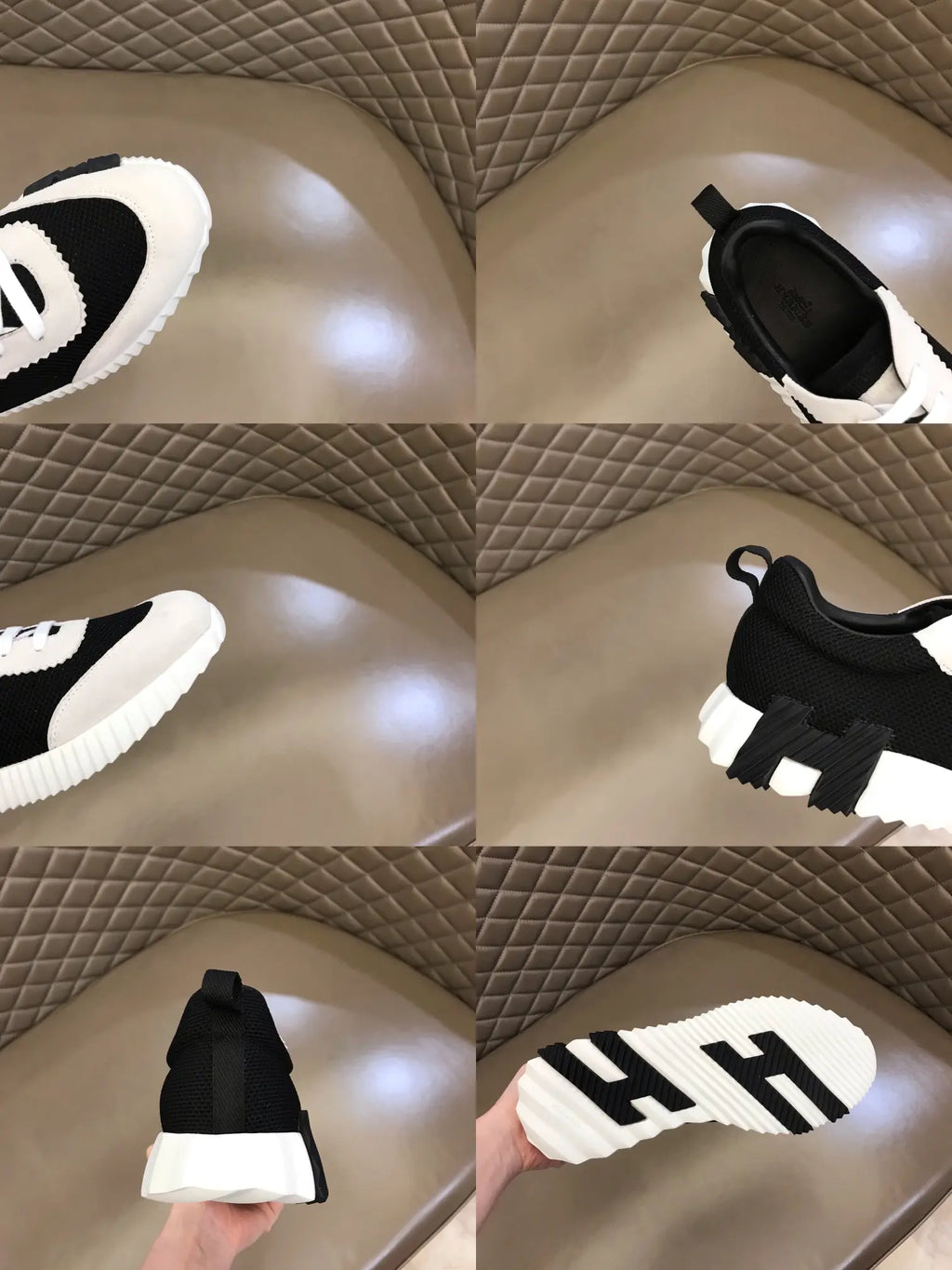 Hermes Bouncing White Black Sneakers
