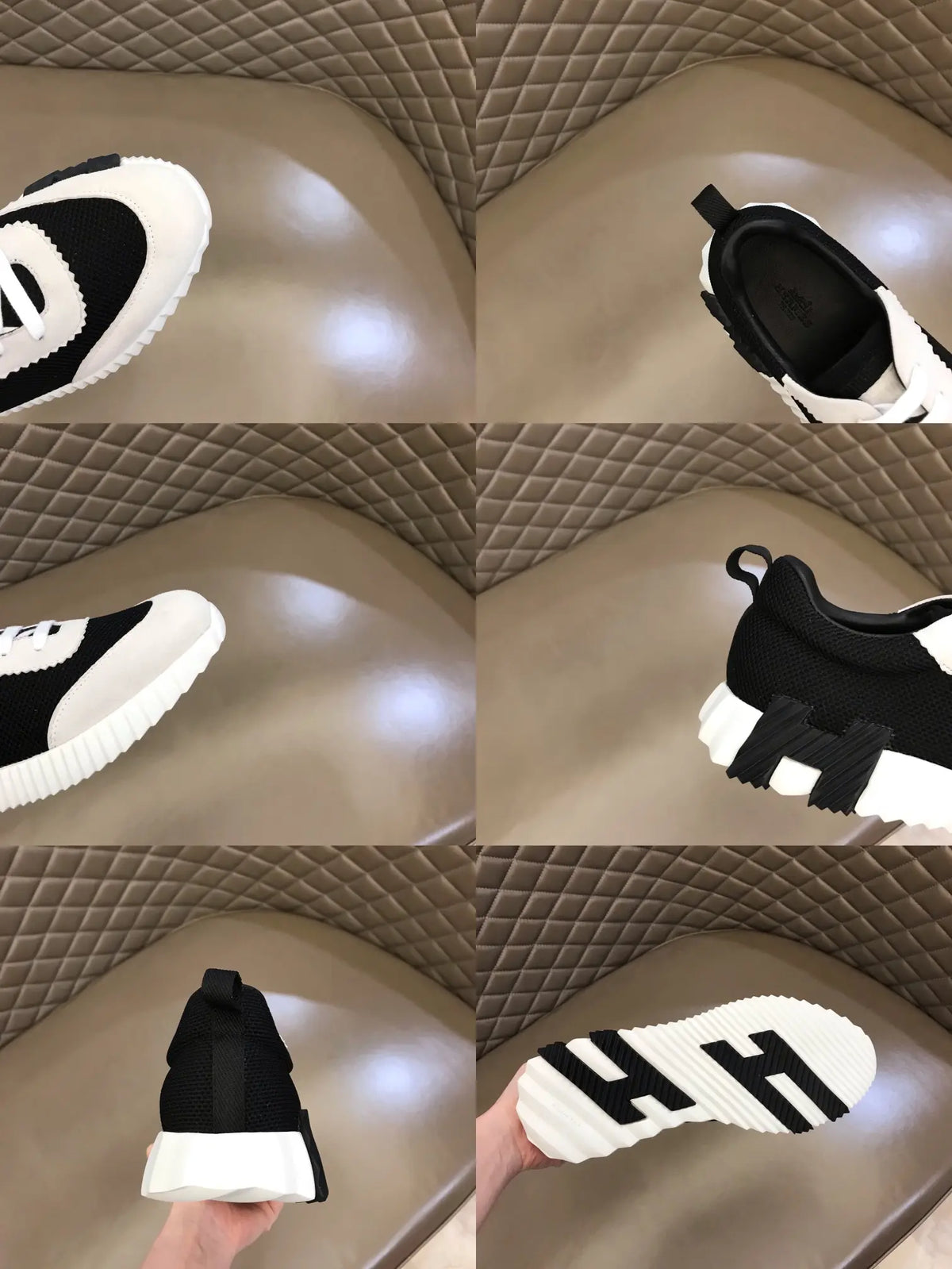 Hermes Bouncing White Black Sneakers
