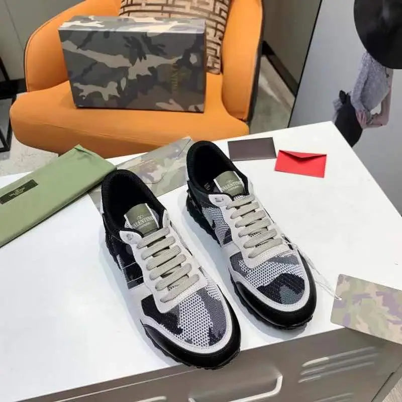 Valentino Rockrunner Black White Grey Sneakers