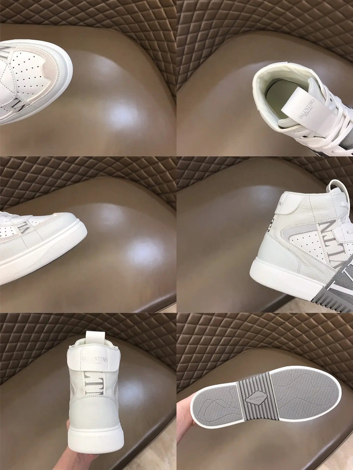 IN White Black Grey High Top Sneakers