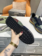Valentino Garavani Camo Green Navy Burgundy Sneakers