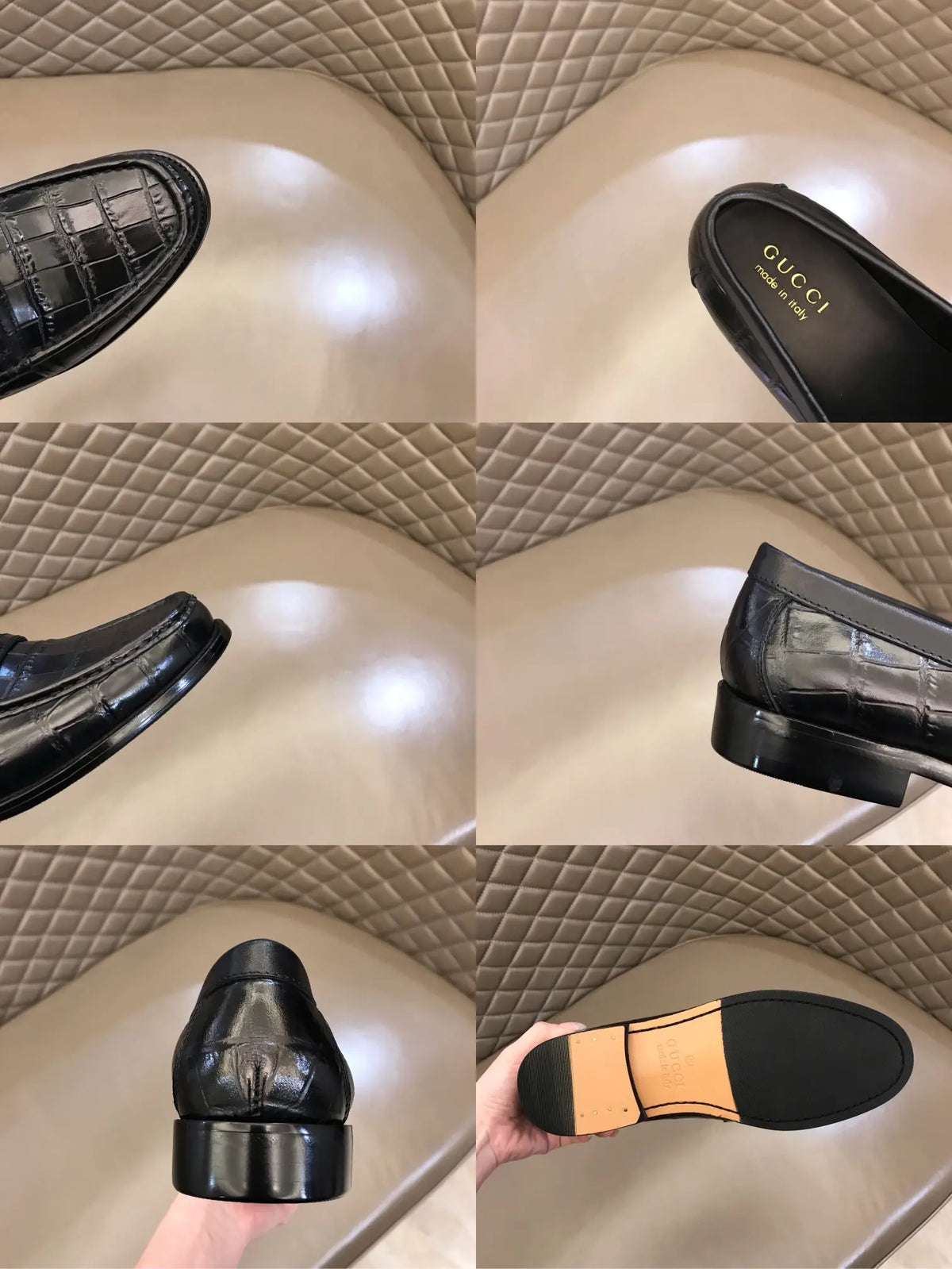 Gucci Horsebit Black Crocodile Loafers