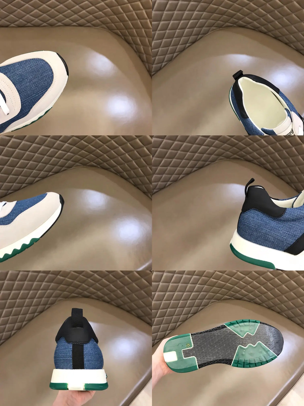 Hermes Denim Blue White Sneakers