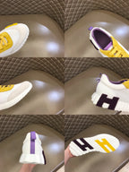 Hermes Bouncing White Yellow Purple Sneakers