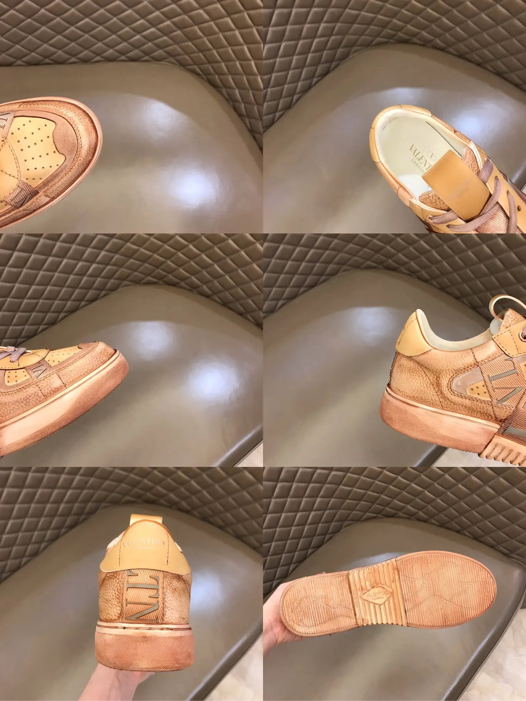 Valentino Garavani Beige Light Blue Sneakers