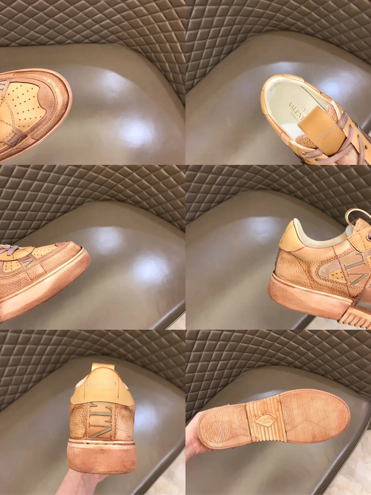 Valentino Garavani Beige Light Blue Sneakers