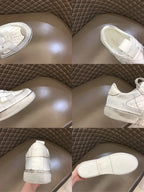 Prada White Leather Low Top Sneakers
