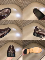 Gucci GG Dark Brown Beige Loafers