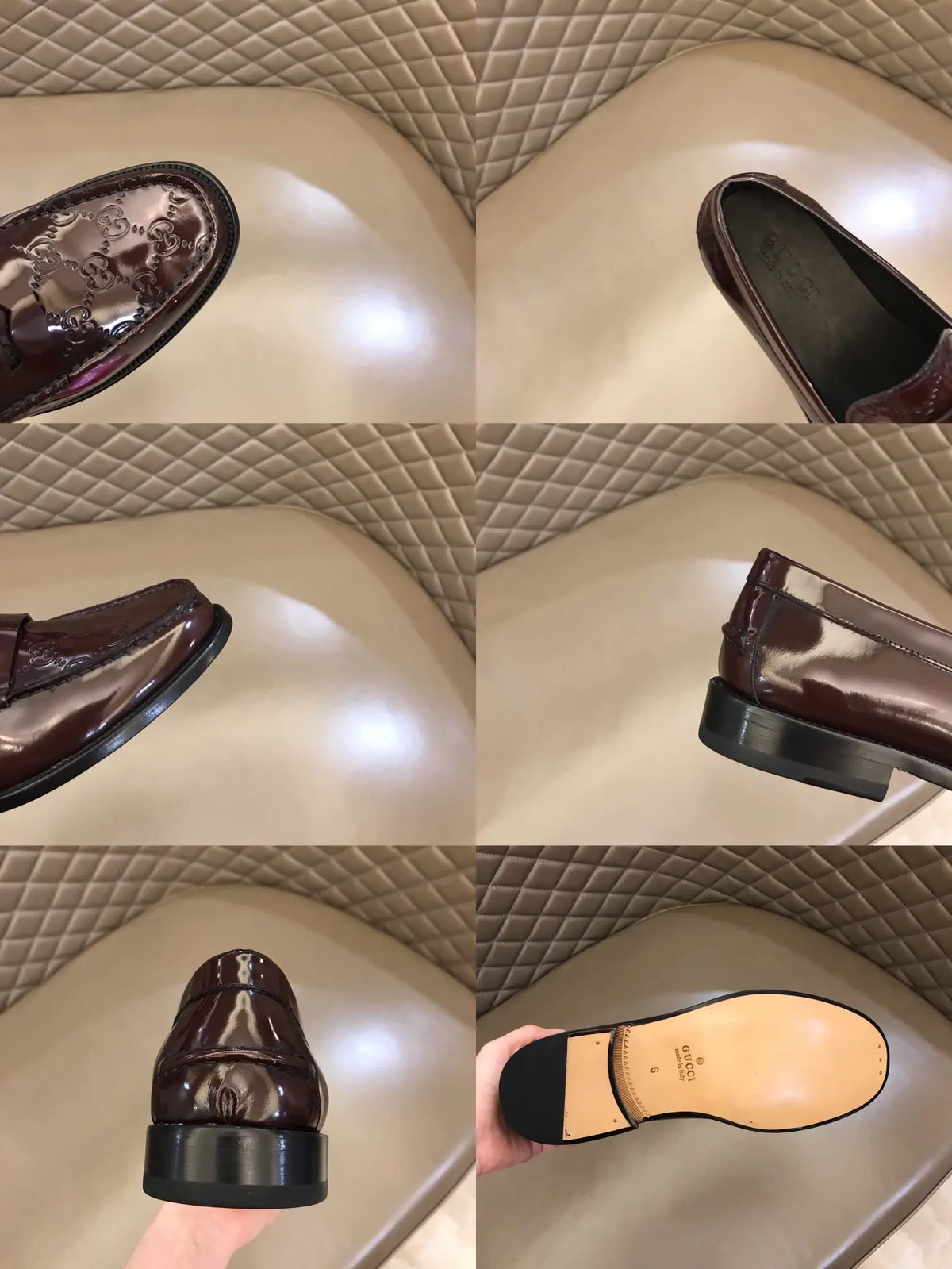 Gucci GG Dark Brown Beige Loafers