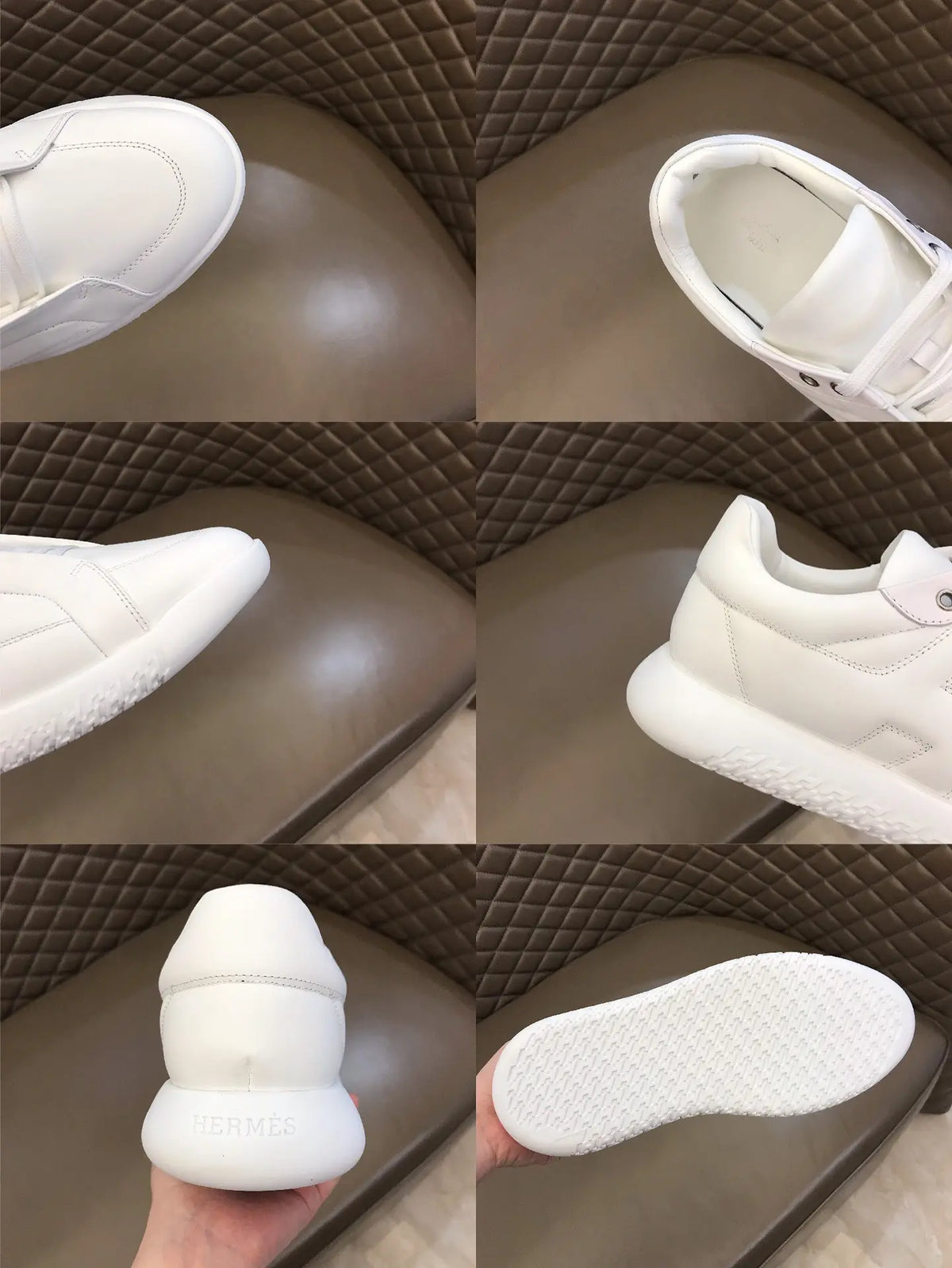 Hermes H White Sneakers