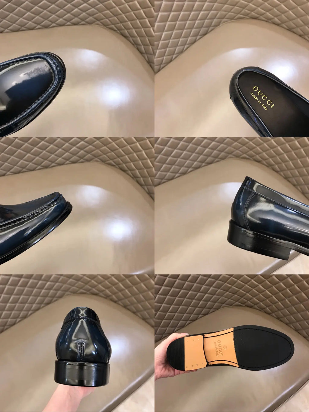 Gucci Horsebit Patent Navy Blue Loafers