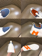 Hermes Paris White Blue Orange Sneakers