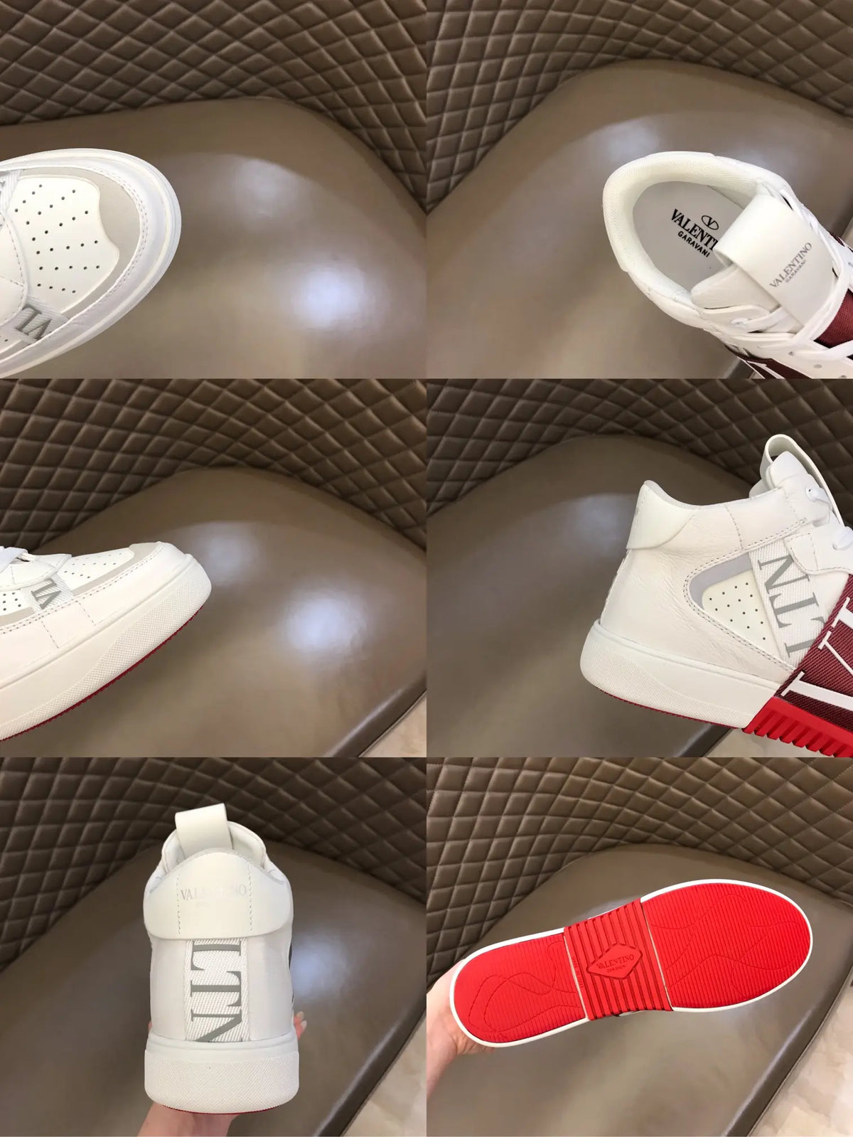 Valentino Garavani White Maroon Red Sneakers