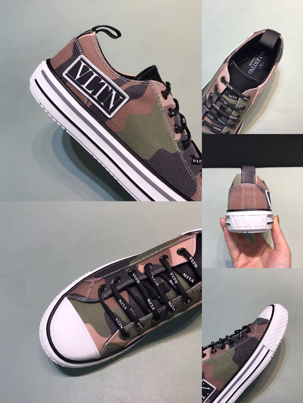 Valentino VLTN Brown Green Camo Sneakers