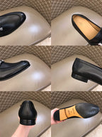 Hermès H Buckle Black Leather Loafers