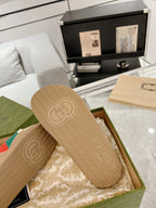 Gucci GG Beige Red Green Slides