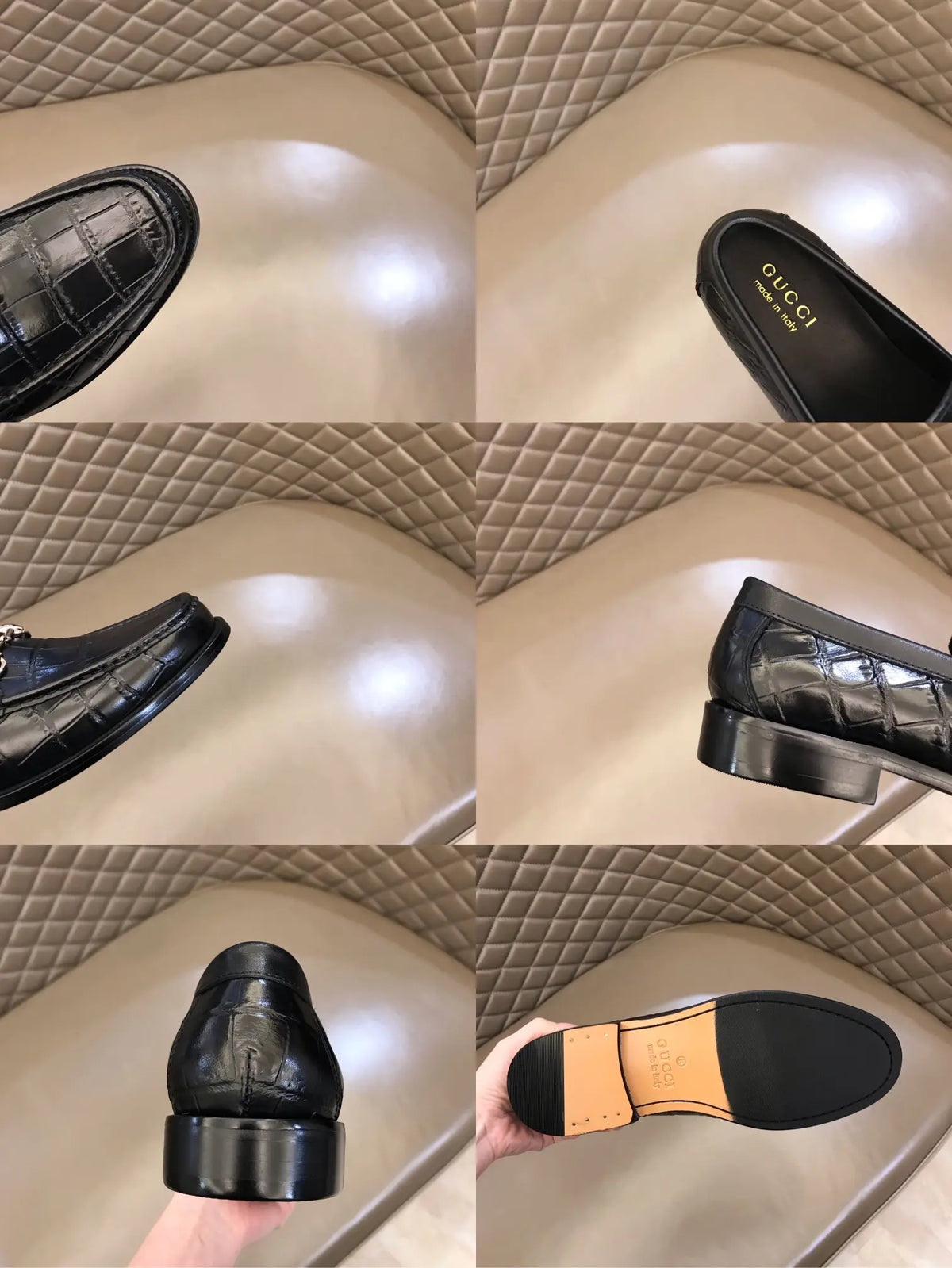 Gucci Horsebit Black Crocodile Loafers