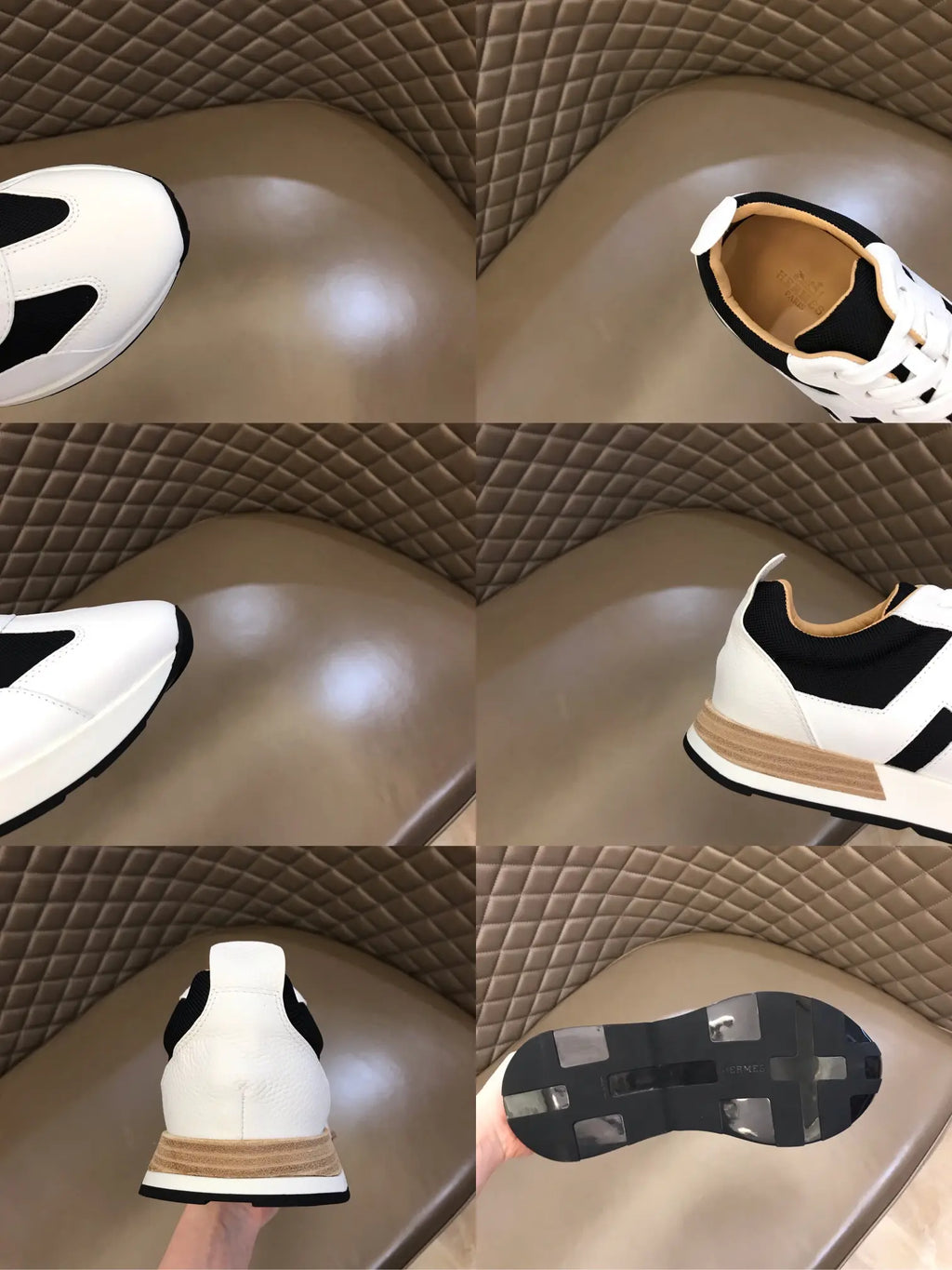 Hermes White Black Sneakers