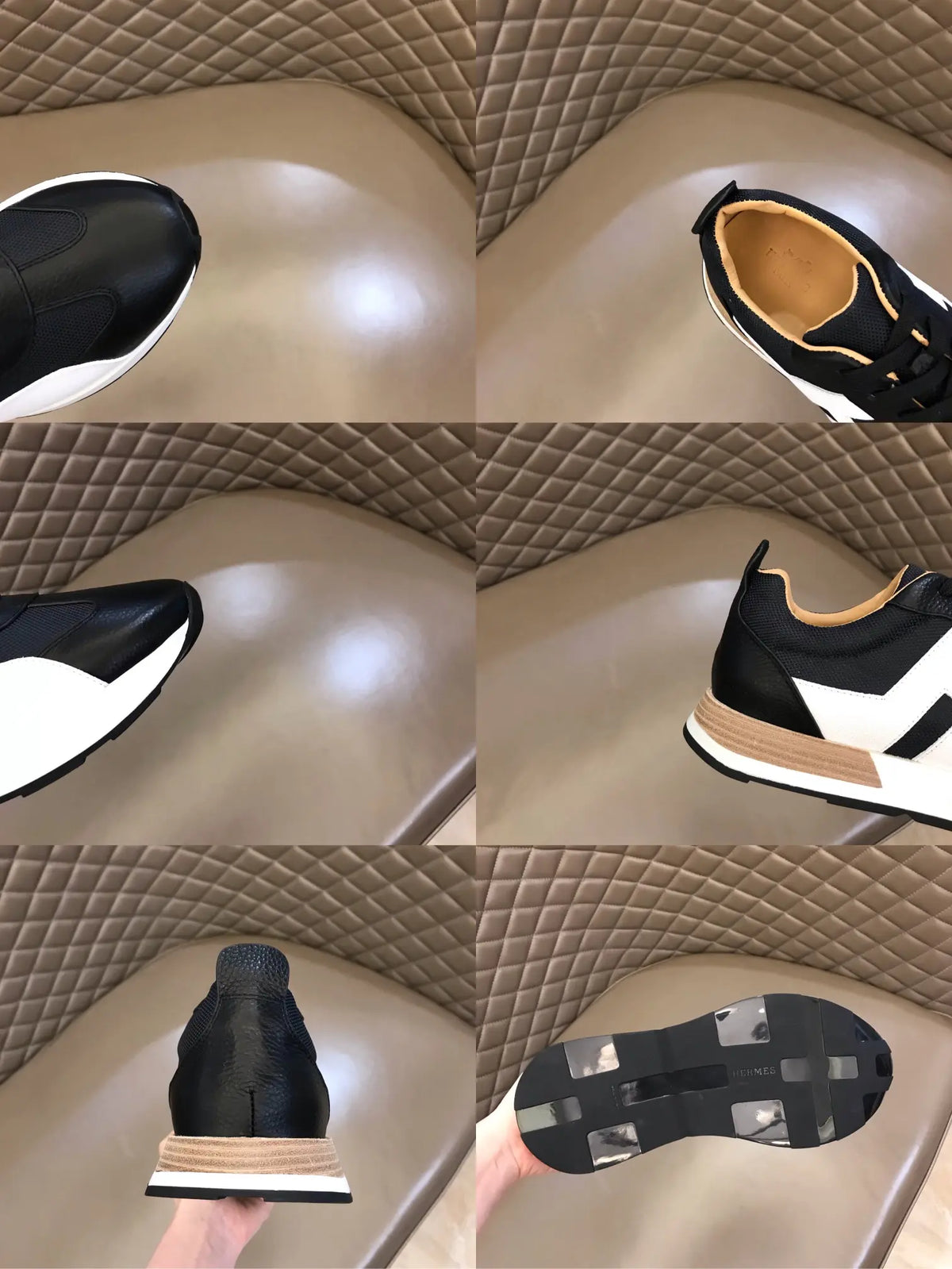 Hermes H Black White Sneakers