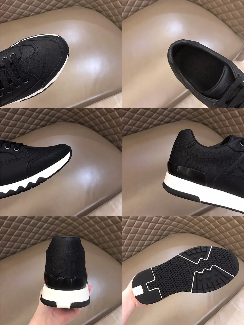 Hermes Paris Bouncing Black White Sneakers