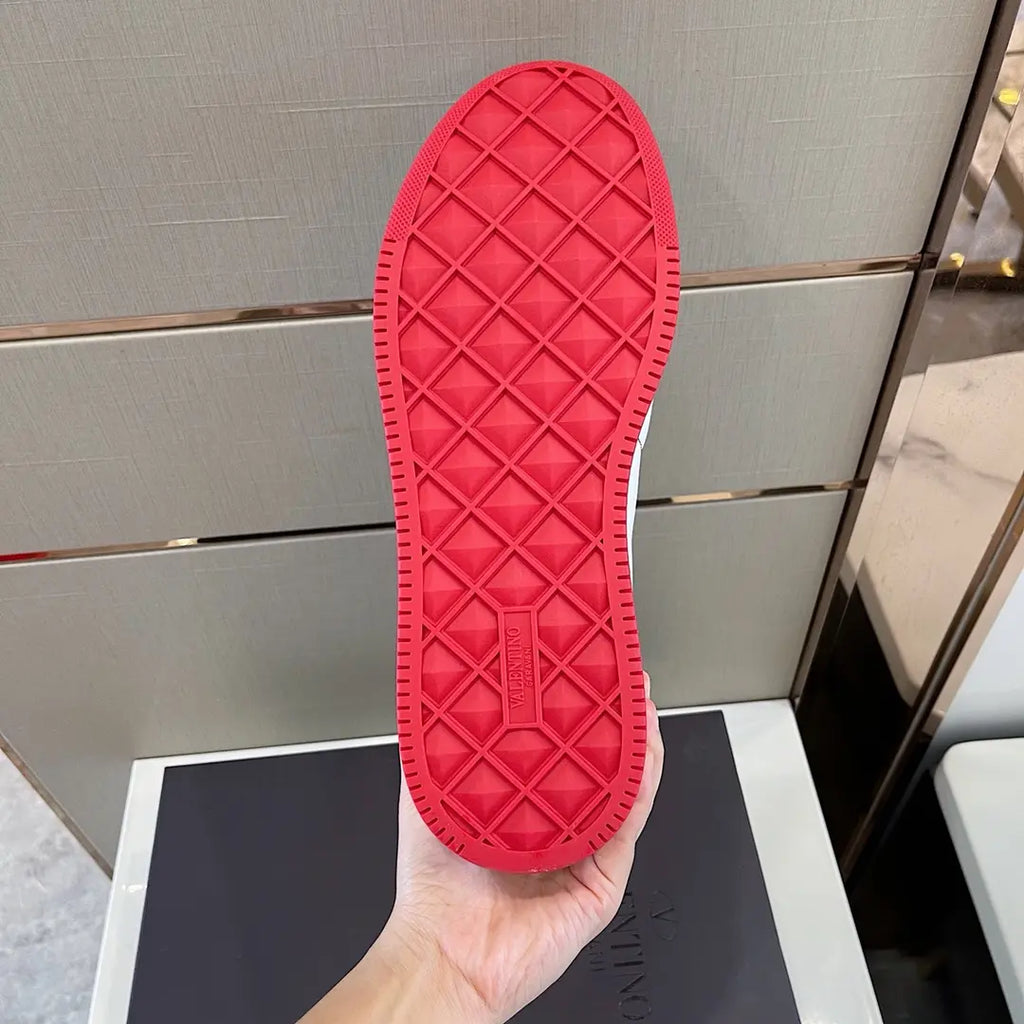 Valentino High Top White Red Sneakers