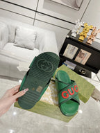Gucci Logo Green Red Slides