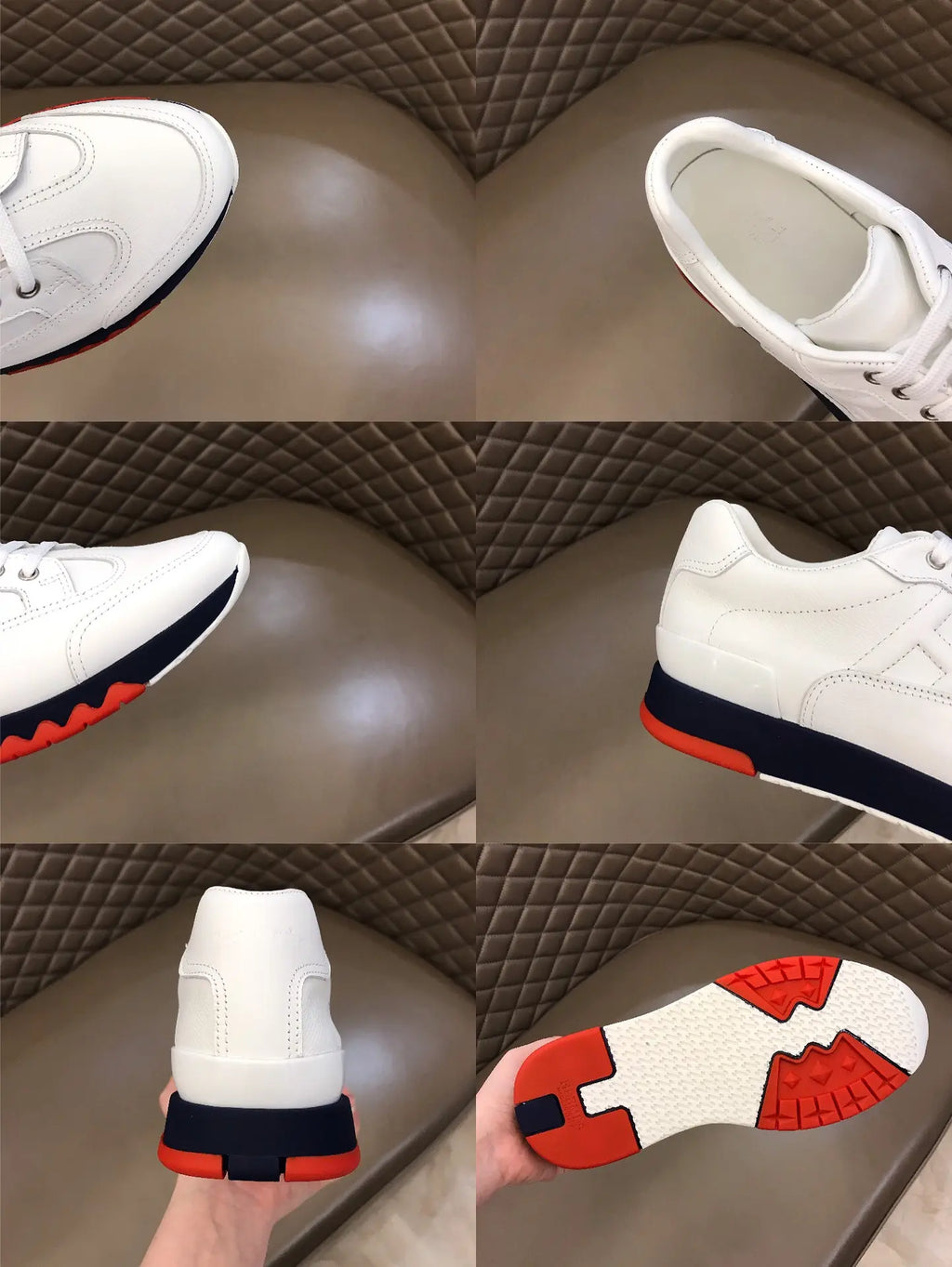 Hermes Paris White Black Red Sneakers