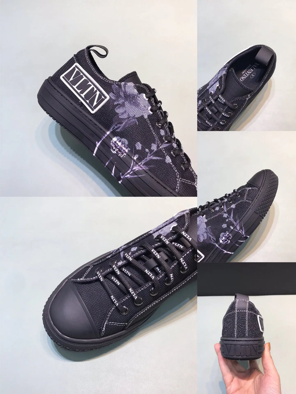 Valentino VLTN Black White Splatter Sneakers